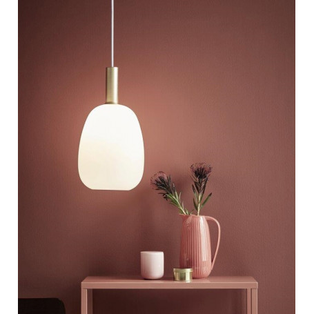 Suspension Alton Laiton/Noir Verre opalin - Nordlux