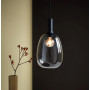 Suspension Alton Noir Verre gris fumé d 23 cm - Nordlux