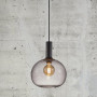 Suspension Alton Noir Verre gris fumé d 25 cm - Nordlux