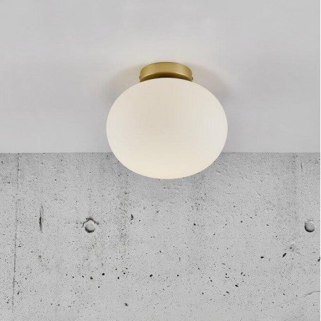 Plafonnier Alton Laiton Verre opale blanc - Nordlux