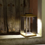 Lanterne LED solaire Teckinox en teck et acier inox - Les Jardins