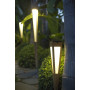 Torche LED solaire Tecka en teck naturel - Les Jardins