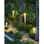 Torche LED solaire Tecka en teck naturel - Les Jardins