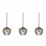 Suspension Orbiform linéaire 3 lampes verre fumé ciselé - Nordlux