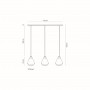Suspension linéaire Mistral 3 lampes - Britop