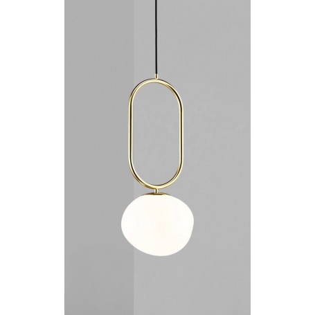 Suspension Shapes 22 Laiton brillant et verre opalin - Nordlux