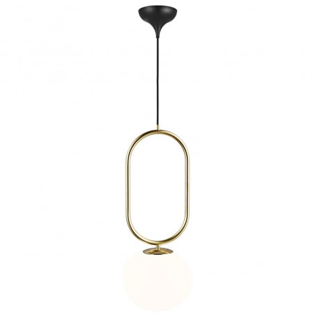 Lustre Suspension Laiton Et Verre Opalin – Style Mouchoir – Blanc Et Bleu