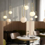 Suspension Shapes 27 Laiton brillant et verre opalin - Nordlux