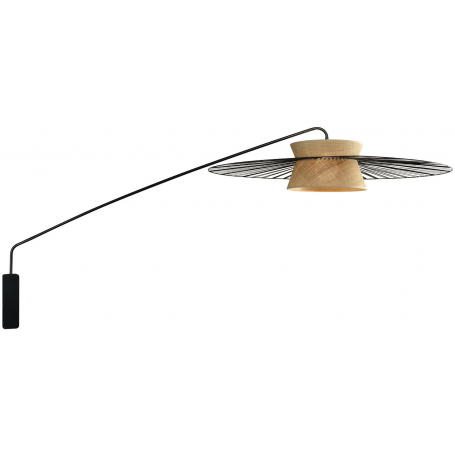 Applique déportée Paline 100 cm raphia ruban noir - Un autre regard