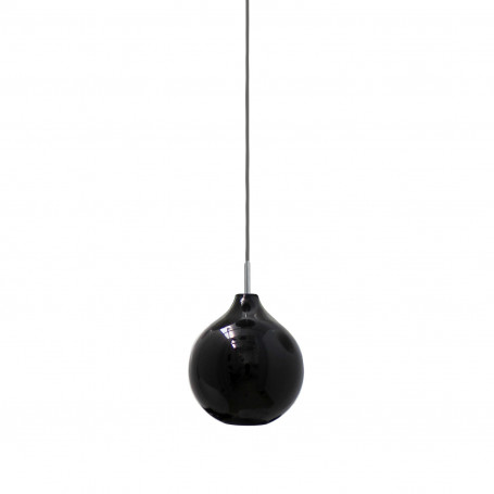 Suspension Circé 1 lampe MM Noir brillant - Concept Verre