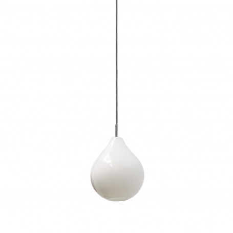 Suspension Circé 1 lampe MM Blanc brillant - Concept Verre