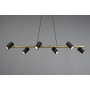 Suspension Marley 6 spots - Doré et noir- Trio Leuchten
