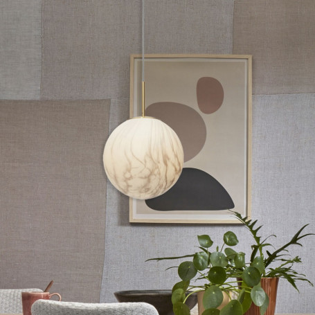 Suspension Carrara Verre effet marbre 28 cm - It's about ROMI
