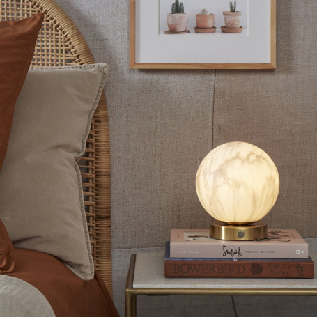 Lampe à poser Carrara Verre effet marbre 16 cm - It's about ROMI