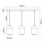 Suspension linéaire Amaretto 3 lampes en métal et verre - Britop