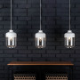 Suspension linéaire Amaretto 3 lampes en métal et verre - Britop