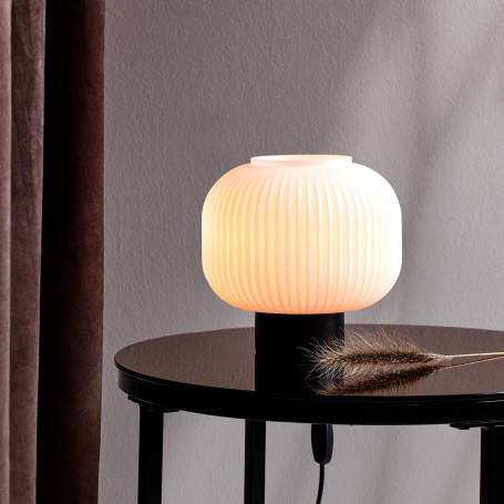 Lampe Milford Métal noir Verre opale - Nordlux