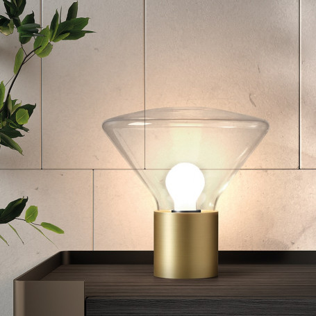 Lampe à poser Delta en verre et métal - M.D.C.