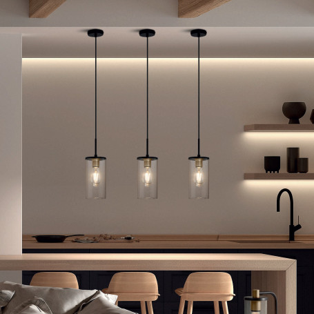 Suspension Triel 1 lampe Noir - M.D.C.