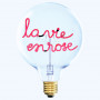 Ampoule LED Globe à filament La vie en rose Rouge - Message In The Bulb