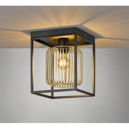 Plafonnier Caydo Métal noir et doré - Fischer & Honsel
