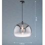 Suspension Amos Verre fumé 30 cm - Fischer&Honsel
