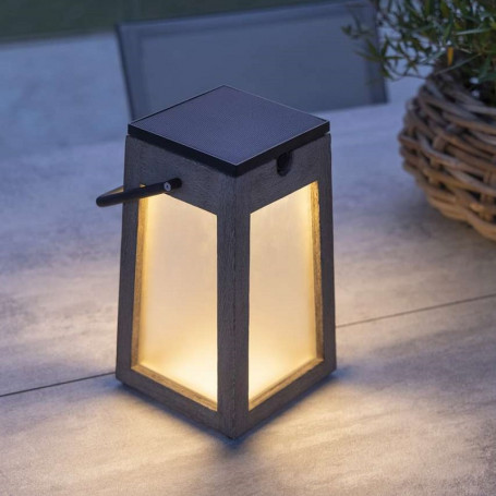 Lanterne LED solaire Tecka en teck finition Duratek- Les Jardins