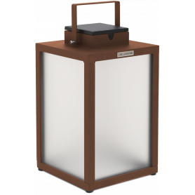 Borne LED solaire Tradition Corten 40 cm - Les Jardins