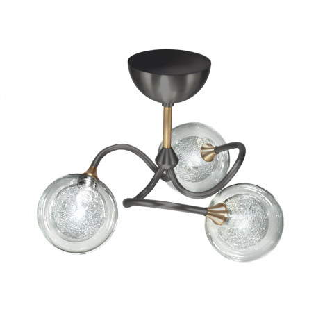 Plafonnier Pompei 3 branches Graphite/Laiton CVL Luminaires