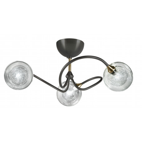 Plafonnier Vésuve 3 branches Bicolore Graphite/Laiton - CVL luminaires