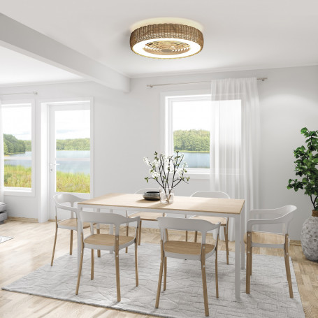 Ventilateur de plafond à LED Kilimanjaro Rotin - Mantra