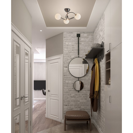 Plafonnier Vésuve Graphite/Laiton Opale - CVL luminaires