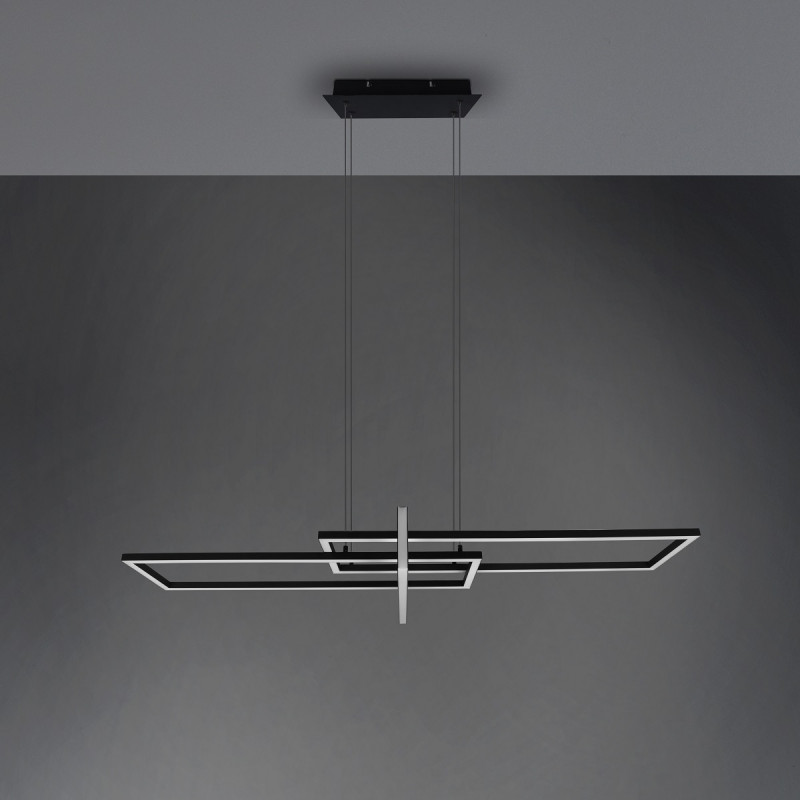 TRIO LEUCHTEN SUSPENSION AGUDO 319400132, MÉTAL NOIR MAT, EXCL. 1X E27