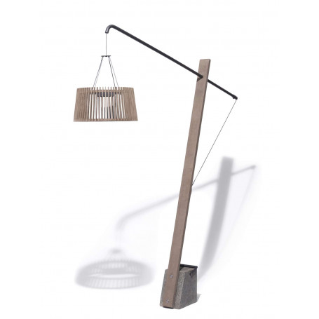 Lampadaire LED solaire Skaal en teck - Les Jardins