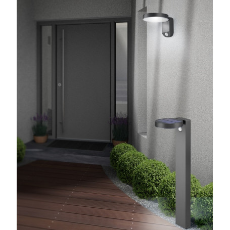 Borne d'extérieur LED solaire avec détecteur Posadas - Trio Leuchten