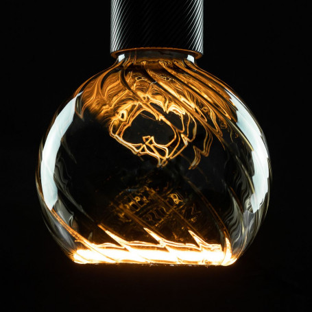 Ampoule LED filament Globe torsadé 6W Dimmable Fumé E27 - Segula