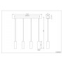 Suspension Marley 4 lampes Nickel mat - Trio Leuchten