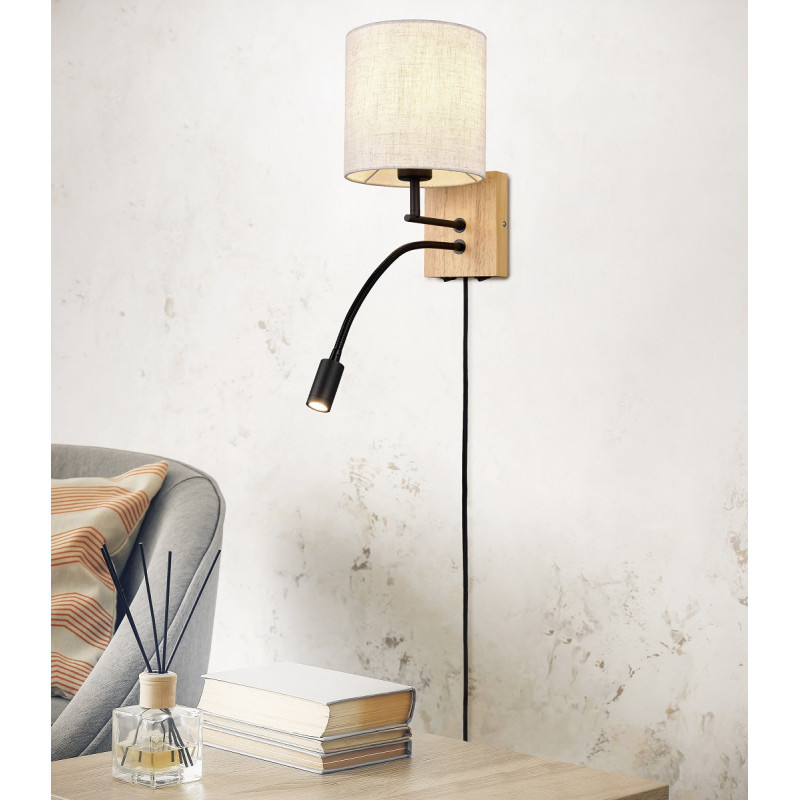 Applique avec liseuse LED Nilam Trio Leuchten Comptoir des Lustres