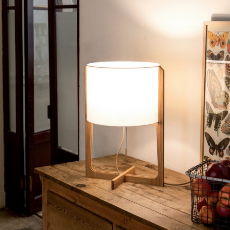 Lampe à poser Melina en Chêne et Lin - Carpyen