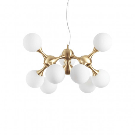 Suspension Nodi 9 lampes Laiton satiné Ideal Lux