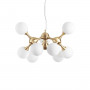 Suspension Nodi 9 lampes Laiton satiné Ideal Lux