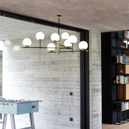 Lustre Gourmet 9 globes opalin - Ideal Lux