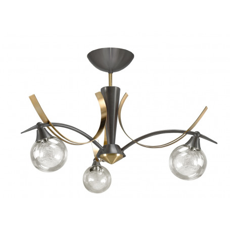 Lustre Oriya 3 lampes finition bicolore Graphite/Laiton - CVL luminaires
