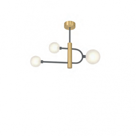 Plafonnier Diapason Graphite/Laiton - CVL luminaires