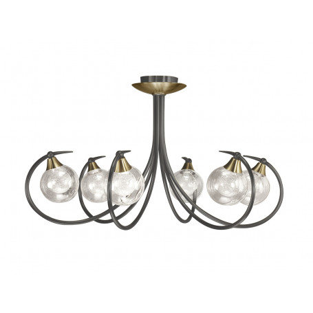 Lustre Osiris 6 lampes Graphite/Laiton - CVL luminaires