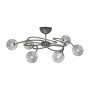 Plafonnier Prague 6 branches Graphite/Laiton - CVL luminaires