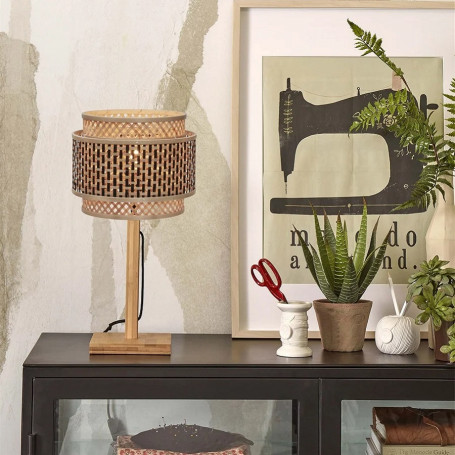 Lampe à poser en bambou Bhutan H40cm - Good&Mojo