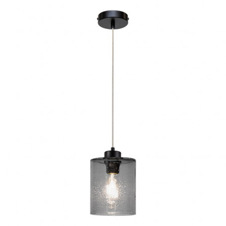Suspension Zefir en métal et verre gris fumé - Britop