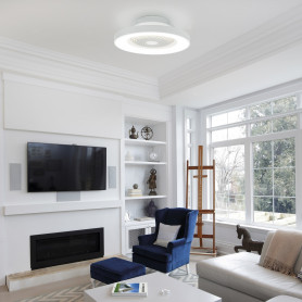 Ventilateur à LED intégrée Tibet Blanc - Mantra