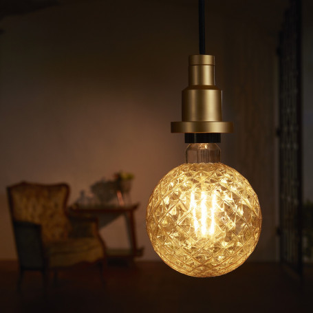Ampoule LED filament Vintage Edition 1906 Globe facetté Doré OSRAM